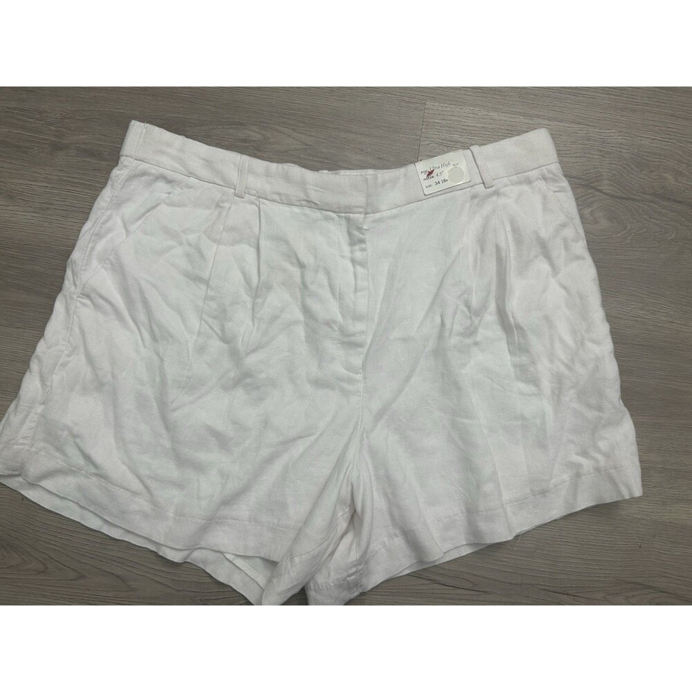 Abercrombie & Fitch Women  White Shorts Ultra High Rise 34 18R linen blend new